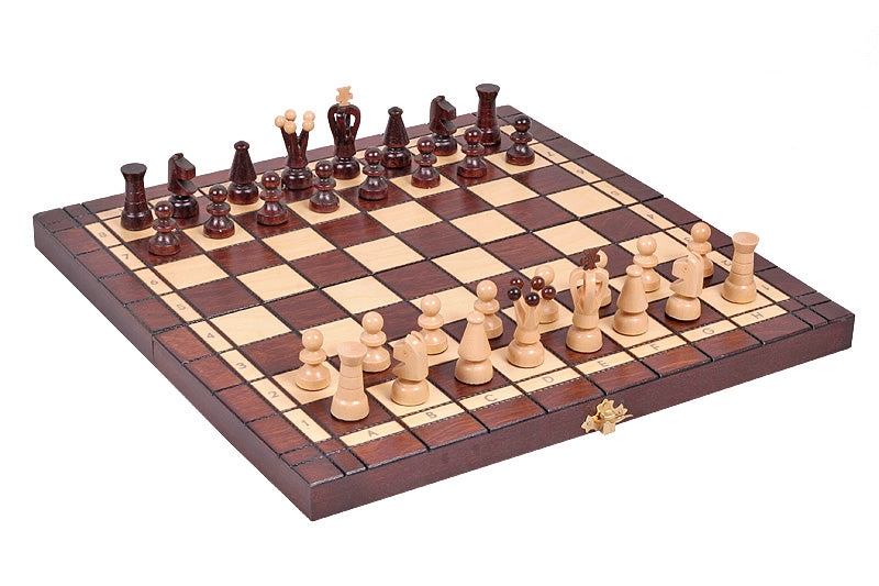 Jeu d'Echecs et de Dames Pliable en bois de charme, de petite taille (35 x 35cm) - Ensemble comprenant deux jeux pour deux joueurs - Jeu d'Echecs et de Dames Pliable en bois de charme, de petite taille (35 x 35cm) - Ensemble comprenant deux jeux pour deux joueurs