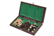 Jeu d'Echecs et de Dames Pliable en bois de charme, de petite taille (35 x 35cm) - Ensemble comprenant deux jeux pour deux joueurs