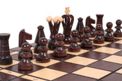 Jeu d'Echecs et de Dames Pliable en bois de charme, de petite taille (35 x 35cm) - Ensemble comprenant deux jeux pour deux joueurs