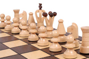 Jeu d'Echecs et de Dames Pliable en bois de charme, de petite taille (35 x 35cm) - Ensemble comprenant deux jeux pour deux joueurs