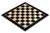 Echiquier noir en marqueterie de bois de sycomore teinté et naturel  - échiquier classique de Taille 4+ sans coordonnées