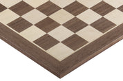 Echiquier en marqueterie de bois de noyer et sycomore - échiquier classique de Taille 4 sans coordonnées