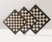 Echiquier en marqueterie de bois de sycomore teinté et naturel  - échiquier classique de Taille 5+ sans coordonnées