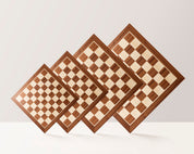 Echiquier en marqueterie de bois d'Acajou et Sycomore - échiquier classique de Taille 5 sans notation alphanumérique
