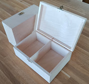 Boîte de rangement en bois brut pour pièces d'échecs de taille 6 à peindre soi-même  - Boîte de bricolage