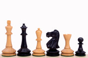 Pièces d'échecs Blackmore en bois de buis teinté et naturel - Taille 3,75''