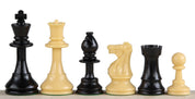 Pièces d'échecs plastique feutrées - pièces blanches et crème de taille 6