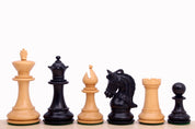 Pièces d'échecs Corinthian en bois de buis teinté et naturel - Taille 4,25''