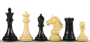 Pièces d'échecs Derby Ebony en bois d'ébène de buis - Taille 4,00''