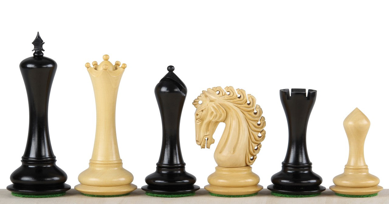 Pièces d'échecs Empire Ebony en bois d'ébène et buis - Taille 4,25'' - Pièces d'échecs Empire Ebony en bois d'ébène et buis - Taille 4,25''