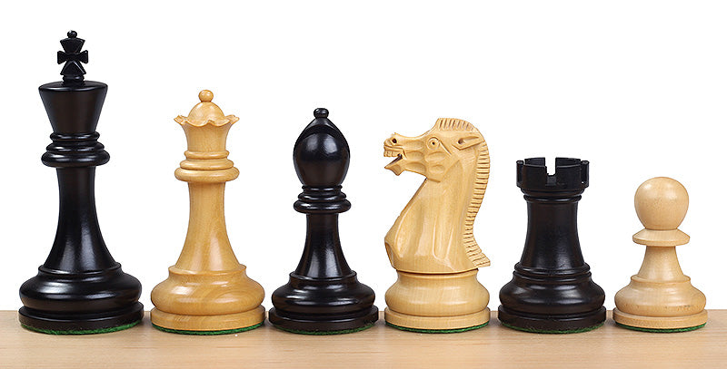 Pièces d'échecs Executive en bois de buis teinté et naturel - Taille 3,50'' - Pièces d'échecs Executive en bois de buis teinté et naturel - Taille 3,50''