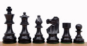 Pièces d'échecs French en bois de buis teinté et naturel - Taille 4,00''