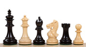 Pièces d'échecs King's Bridal en bois de buis naturel et teinté - Taille 3,50''