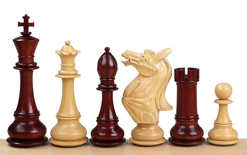 Pièces d'échecs NAPOLEON Redwood en bois de padouk et de buis - Taille 6,00'' - Pièces d'échecs NAPOLEON Redwood en bois de padouk et de buis - Taille 6,00''