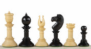 Pièces d'échecs Northern Upright en bois de buis teinté et naturel - Taille 4,25''