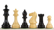 Pièces d'échecs Oxford en bois de buis teinté et naturel - Taille 3,50''