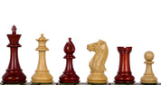 Pièces d'échecs Pershing en bois de padouk et de buis - Taille 4,25''