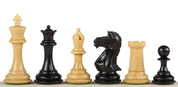 Pièces d'échecs Potish Head Ebony en bois d'ébène et de buis - Taille 3,75''
