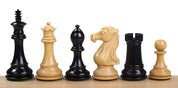 Pièces d'échecs Royal Knight Ebony en bois d'ébène et de buis - Taille 4,00''