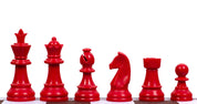 Pièces d'échecs en plastique Staunton, rouges de taille 6 (roi 95mm)
