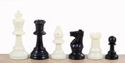 Pièces d'échecs plastique feutrées de taille 4 (roi 78mm), blanches et noires