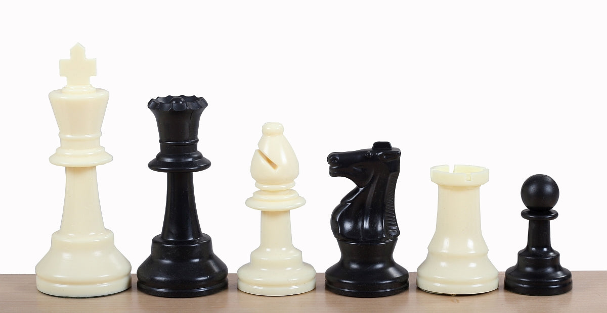 Pièces d'échecs plastique feutrées de taille 6 - Pièces d'échecs plastique feutrées de taille 6