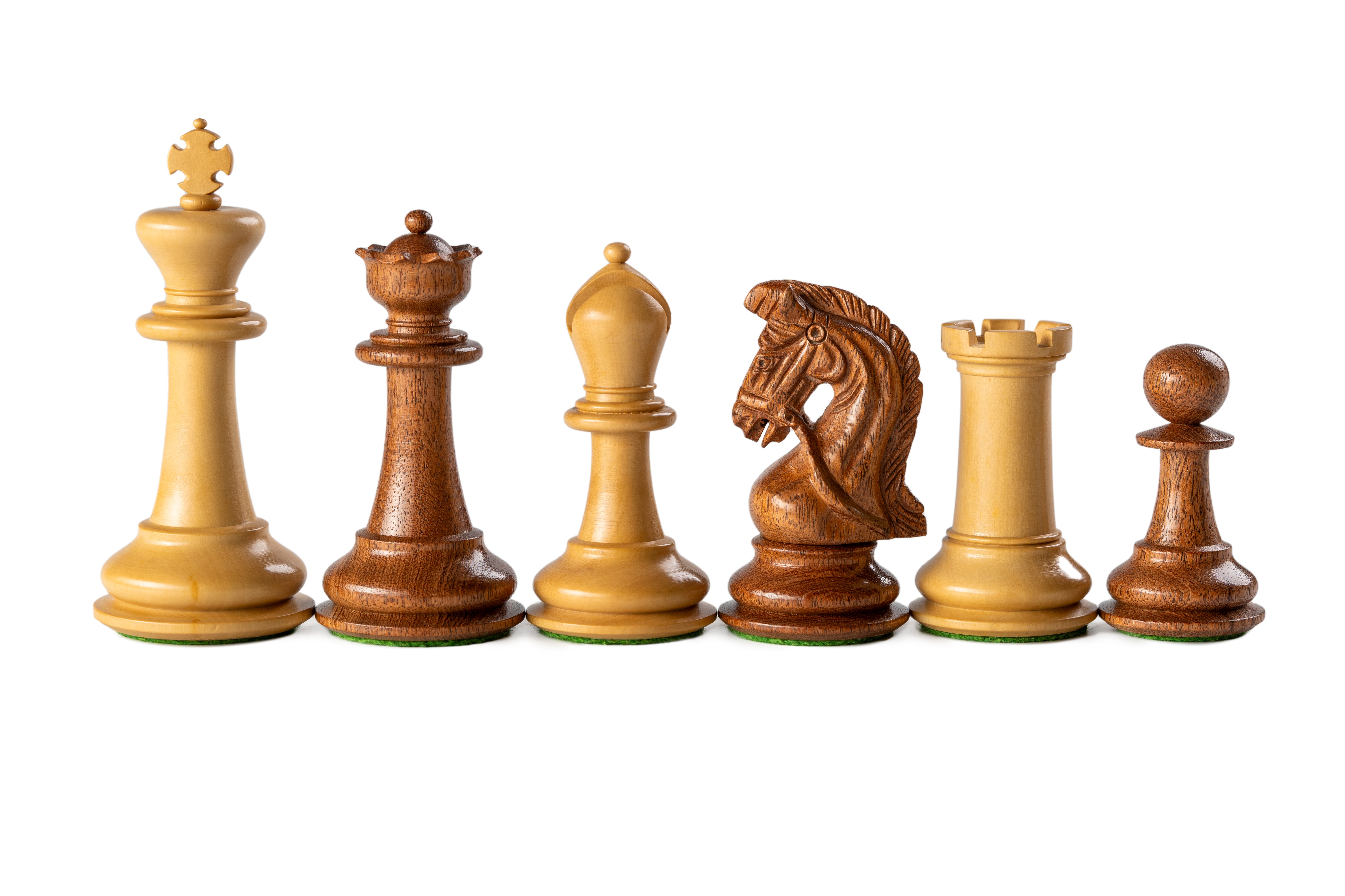 Pièces d'échecs Sultan en bois d'acacia et de buis - Taille 4,00'' - Pièces d'échecs Sultan en bois d'acacia et de buis - Taille 4,00''