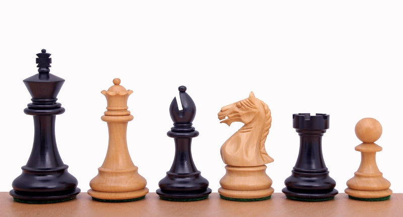Pièces d'échecs Supreme en bois de buis naturel et teinté - Taille 4,00'' - Pièces d'échecs Supreme en bois de buis naturel et teinté - Taille 4,00''