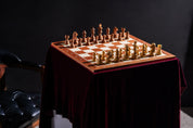 Pièces d'échecs German Knight (Timeless) en bois d'acacia et buis - Taille 3,50''