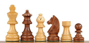 Pièces d'échecs German Knight (Timeless) en bois d'acacia et buis - Taille 3,00''