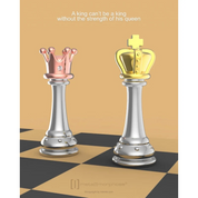 Porte clé - Roi Pièce échecs argentée et dorée