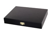 Coffret Luxe de bois pour rangement des pieces d'echecs de taille 5 - teinté en noir