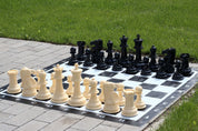 Pièces d'échecs Jardin et extérieur / de petite taille (roi 20 cm) -  pièces d'échecs en plastique + échiquier en vinyle
