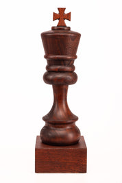 Trophée d'échecs - Roi noir en bois 37cm
