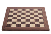 Échiquier électronique DGT (connexion USB) en marqueterie de bois de noyer et d'érable (cases de 55mm)