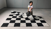 Échiquier Géant en plastique pour jeu d'échecs et dames de jardin et extérieur (Cases 30x30cm)
