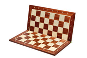 Echiquier pliant en marqueterie de bois d'acajou et sycomore - plateau pliant de Taille 6 avec coordonnées