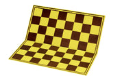 Échiquier cartonné pliant en 2 marron/jaune - échiquier de tournoi de taille 5+