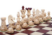 Jeu d'échecs AMBASSADEUR en bois de charme, de grande taille (55 x 55cm) - Ensemble Complet