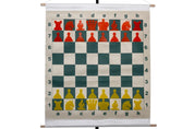 Échiquier murale encastrable roulable - L'ensemble complet (échiquier + pièces + sac))