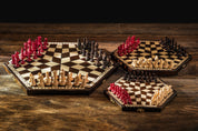 Jeu d'échecs en bois YALTA 3 Joueurs de grande taille  (54 x 47 cm)