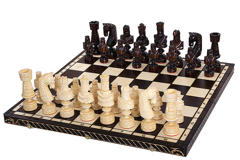 Jeu d'échecs en bois sculpté CESAR LARGE de grande taille  (85 x 85 cm) - Jeu d'échecs en bois sculpté CESAR LARGE de grande taille  (85 x 85 cm)