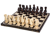Jeu d'échecs en bois sculpté CESAR LARGE de grande taille  (85 x 85 cm)