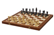 Jeu d'échecs de tournoi avec les pièces French Acacia de taille 6 (54x54cm) - L'ensemble complet