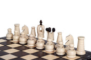 Jeu d'Echecs ROYAL MAXI en bois de charme et de hêtre, de taille moyenne (31 x 31cm) - Ensemble Complet (jeu de notre nouvelle gamme)