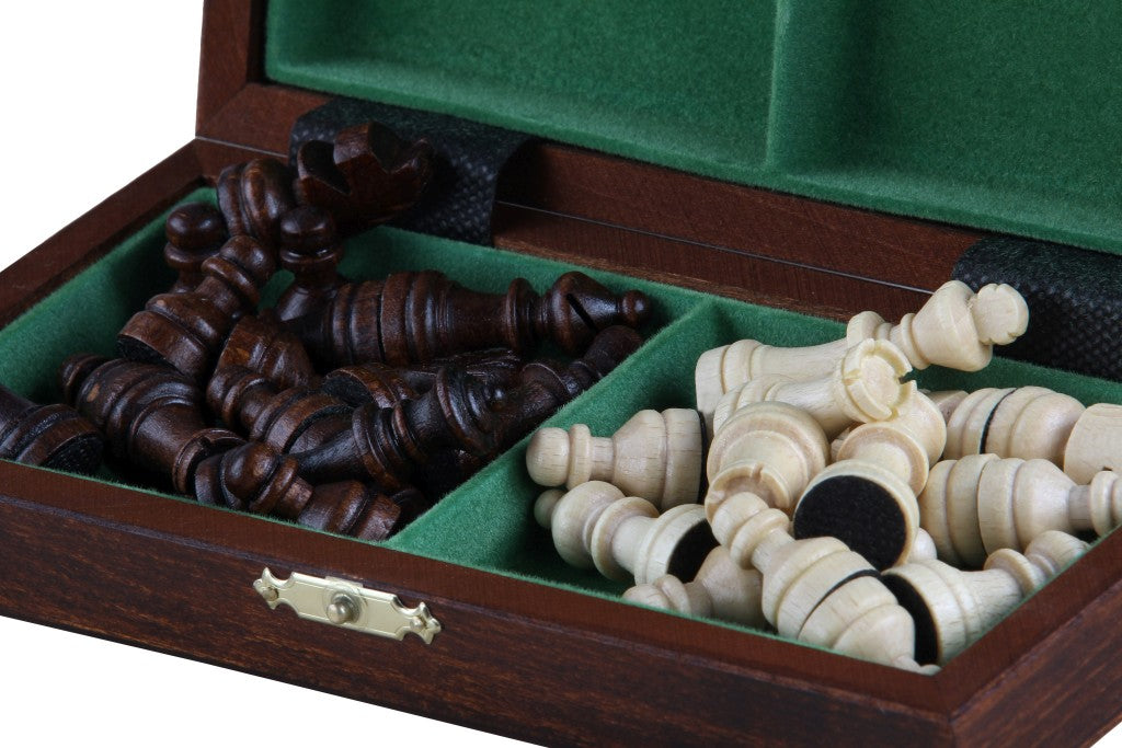 Jeu d'échecs School MINI Brown en bois de charme, pliant, de petite taille (20 x 20cm) - Ensemble Complet - Jeu d'échecs School MINI Brown en bois de charme, pliant, de petite taille (20 x 20cm) - Ensemble Complet
