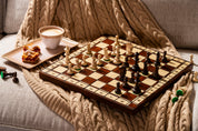 Jeu d'échecs JUPITER en bois de charme, de taille moyenne (42 x 42cm) - Ensemble Complet