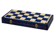 Jeu d'Echecs ROYAL Blue en bois de charme, de grande taille (44 x 44cm) - Ensemble Complet