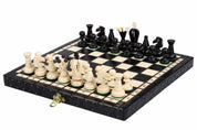 Jeu d'Echecs ROYAL Black en bois de charme, de petite taille (29 x 29cm) - Ensemble Complet