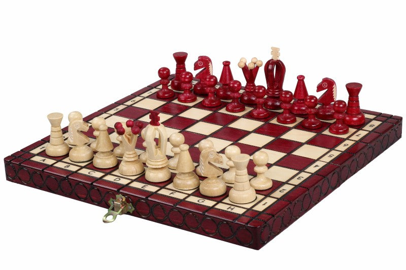 Jeu d'Echecs ROYAL Cherry en bois de charme, de petite taille (29 x 29cm) - Ensemble Complet - Jeu d'Echecs ROYAL Cherry en bois de charme, de petite taille (29 x 29cm) - Ensemble Complet
